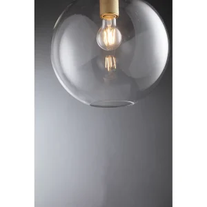 Modern Ribbed Crystal Globe Brass Textured Sphere Pendant Lamp Soft Warm White 2700K Vintage Edison Bulb 110V 230V