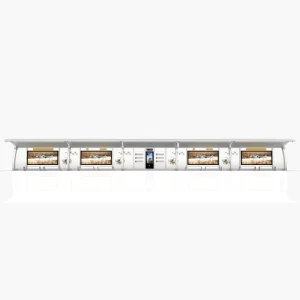 Modern Smart Rectangle Aluminum Outdoor Bus Stop Solar Powered Public Bus Shelter LED Lighting Eco Friendly Design High
