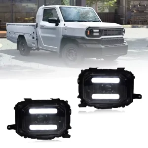 Modern Tuning Style 12V 6000K 3000 Lm LED Headlights for Hilux Smoked Housing DRL