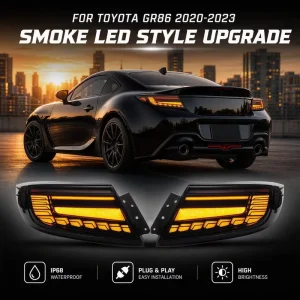 Modification Accessories Durable ABS Smoke Housing LED Rear Tail Lights for Toyota GR86 Tuning Replacement Lamp Kit