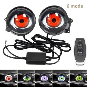 Modified 3-Inch Dynamic LED Blinking Devil Eye Car Light New Style Decorative Lens with Remote Auto Exterior Lighting