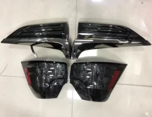 Modified Blackened LED Tail Light Assembly with Flowing Turn Signal for 16 21 for Lexus LX570 12V New Condition