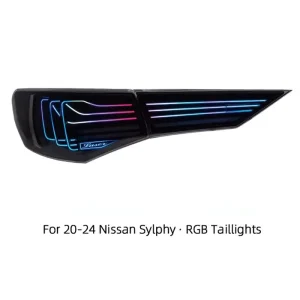 Modified CSL Floating Style RGB DRL Sequential Turn Signals LED Tail Light Assembly for 14th Gen Nissan Sylphy Sentra