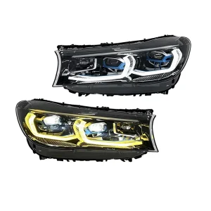 Modified Facelift Dual Color Sequential DRL Bi-Color LED Headlight for BMW 7 Series G11 G12 Upgrade Head Lamp