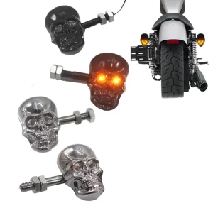 Modified Ghost Head Skull LED Turn Signal Light Command Light for Motorcycle Lighting Systems