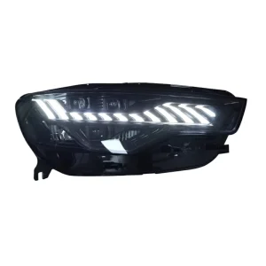 Modified Headlight LED Sequential Turn Signal Blue Accent Headlight for Audi A6L Upgraded A7 Style LED Headlight