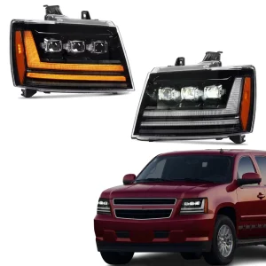 Modified Headlights Three Lens LED Headlights for Chevrolet Tahoe