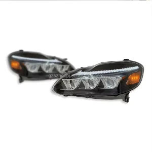 Modified High Config LED Headlight Assembly Replacement for Toyota Corolla US Spec Version Front Head Lamps
