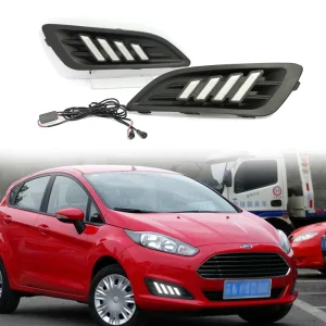 Modified LED Daytime Running Front Fog Lights Decorative Lights for Ford Fiesta 13 14