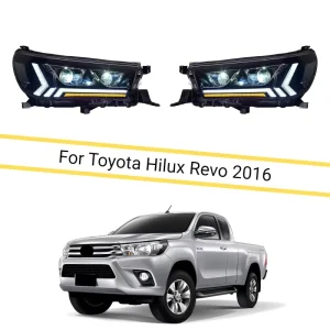 Modified LED Headlights for Toyota Hilux Revo Front DRL Head Lamp Turn Signal Car Light Accessories
