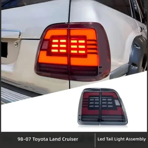 Modified LED Tail Light Assembly With DRL & Sequential Turn Signal Lights for Toyota Land Cruiser LC100