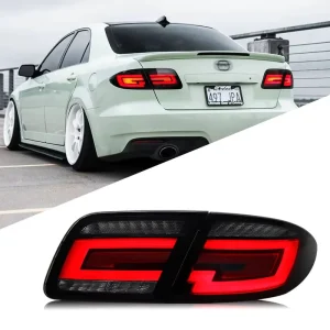 Modified LED Tail Light Assembly with DRL Brake and Sequential Turn Signals for Mazda 6