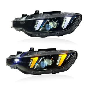 Modified Plug and Play Car Lamp for BMW 3 Series F30 F31 F35 Snake Eye Style LED Headlights Assembly White Yellow DRL