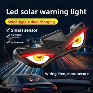 Monster Eye Solar Powered Flashing Light Car Antenna Warning Light Modified Car Roof Colorful Tail Light Devil’s Eye