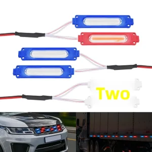 Motor280 12V 红蓝 LED 频闪模块 车载警示灯 适用于汽车、摩托车、拖车