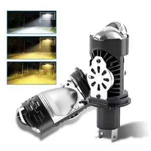 Motorcycle 3 Colors H4 9V 60V 50W LED with Lens Cooling Fan Single Lens Motorcycle Car LED Bulb