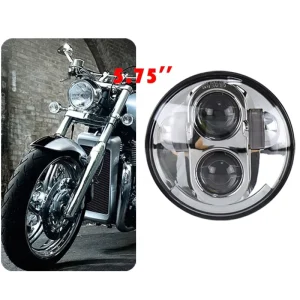 Motorcycle 40w H4 Plug Chrome 5.75 Led Headlamp 5 3 4″ Led Projector Headlights for harley Davidson