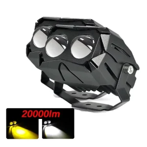 Motorcycle Fog Lights High Low Beam White Yellow Headlight Electric Work Mini LED Driving Light Fog Work Light