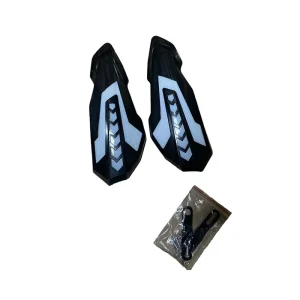 Motorcycle Hand Guards (Aluminum & Glass) Luminous Diode Turn Signal Indicator Universal Fit 1-Year Warranty