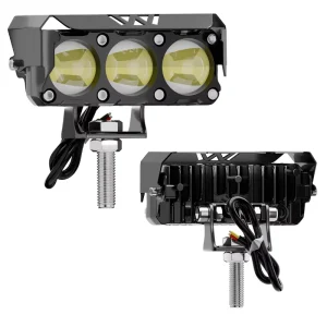 Motorcycle Headlight Modified Car LED Work Light Two-Color Three-Eye Spotlight IP68 Waterproof 10500LM
