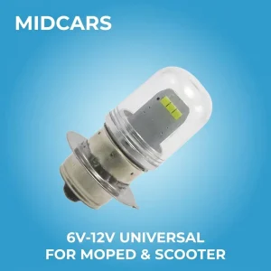 Motorcycle Headlight T19 LED Bulb P15S 6V 12V 3W White Signal Indicator Lamp for Scooter Moped ATV Front Light