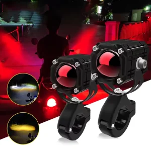 Motorcycle LED Auxiliary Spotlight Fog Lights ATV Driving Foglight Projector Lens Fog Lamp
