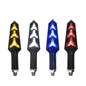 Motorcycle LED Bendable Flowing Water Fishbone Tail Light Daytime Running Lights 12V