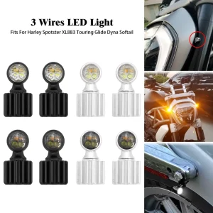 Motorcycle LED Brake Turn Signal Light Front Rear Running Universal Mini Lamp for Harley Sportster XL Touring for Yamaha for BMW