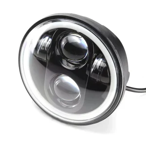 Motorcycle LED Headlight with Aluminum Housing H4 LED Bulb 6000K White Light Universal Fit