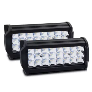 Motorcycle LED Spotlight 4×4 Three Rows 7 Inch 72W Amber White LED Work Light Bar for Offroad SUV Driving Fog Light