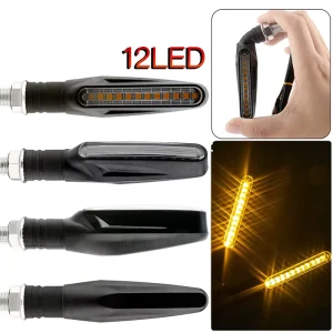 Motorcycle LED Straight Yellow Flowing Turn signal Light Motorcycle Indicator Light and Warning Light