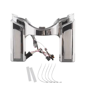 Motorcycle LED Turn Signal Light Front Shock Absorber Cover for Harley Road Glide