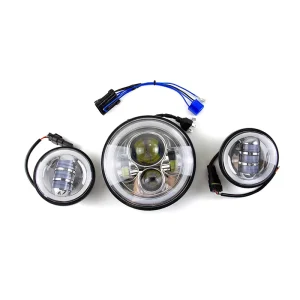 Motorcycle Lighting System 7-inch LED DRL Headlight Passing Lights Road King