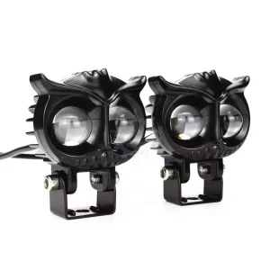 Motorcycle Lighting System Dual Color LED Lens Spotlights Double Lenses Work Light Yellow White Color Metal Rear Cover 3Sizes