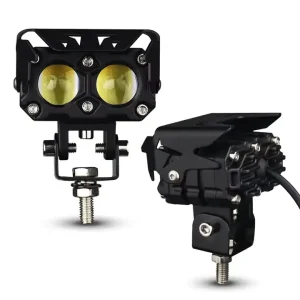 Motorcycle Lighting System Dual Color Led Lens Motorcycle Spotlights Led Work Light Yellow White Color Led Headlights