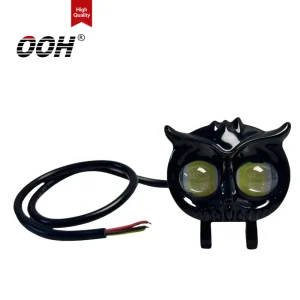 Motorcycle Lighting System Mini Driving Fog Headlight Incandescent Explorers Auxiliary Owl Shape Spot Light Upper Front 2