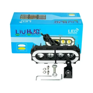 Motorcycle Lighting Systems 12-80V 4 Lens with RGB Led Lights White and Yellow Colors Indicator Light