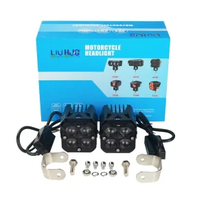 Motorcycle Lighting Systems Double Colors Fog Lights With Red Devil Eyes 12-80V Led Motorcycle Spot Light
