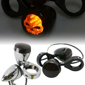 Motorcycle Lighting Systems Skull Motorcycle Turn Winker Auxiliary Light for Harley Honda Suzuki KTM Cafe Racer