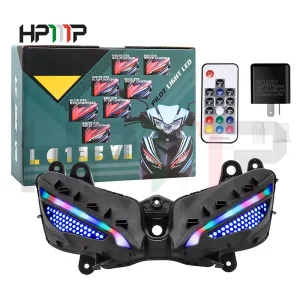 Motorcycle Lighting Systems With Turn Signal Remote Control Adjustable Colorful Motorcycle Driving Lights for Yamaha Lc135 V8