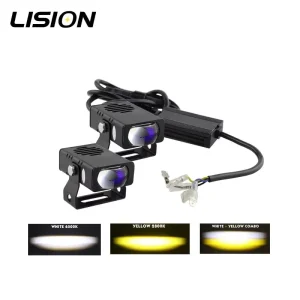Motorcycle Mini Driving Light E06j 30W High Low Beam LED Fog Light Yellow White LED Auxiliary Light 9 60V for Truck