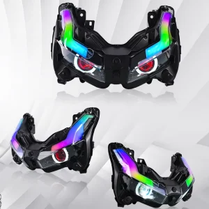 Motorcycle RGB Devil Eye Headlight for Honda Adv150 Adv160 Motorcycle Head Lamp Body Parts Lighting System Accessories