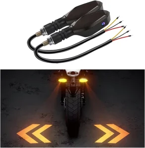Motorcycle RGB Turn Signal Light Sequential Flowing LED Indicator with Shadow Projector Waterproof Night Safety Warning Lamp