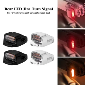 Motorcycle Rear LED Turn Signal Brake Lamps E Mark for Harley Dyna Street Bob FXDB 00 17 Softail Fat Boy 00 25