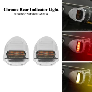 Motorcycle Rear LED Turn Signal Lights for Harley Sportster Nightster 975 Brake Running Indicator Lamp 12V Waterproof
