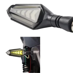 Motorcycle Rear Turn Signal Light White Yellow Dual Color Flowing LED