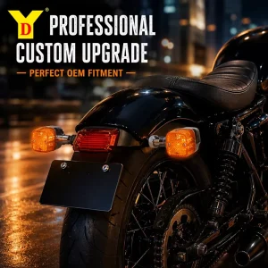 Motorcycle Retro LED Indicator Turn Signal 12V Amber 3030 5 SMD Aluminum PC IP67 10mm Mount Two Wire YD Brand 12 Month Light