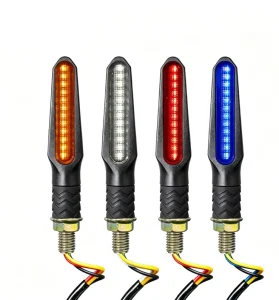 Motorcycle Sequential Turn Signals (IP67) Universal 10mm LED Aftermarket Indicators Compatible with All Models