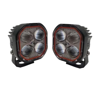 Motorcycle Spotlights with DRL and Flash Mode 4X4 LED Headlight Mini Driving Lights Work Light Fog Lamp Bulb