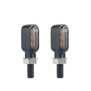 Motorcycle Turn Signal LED Mini Turn Signal Retro Metallic LED Yellow Light Signal Indicator Lights